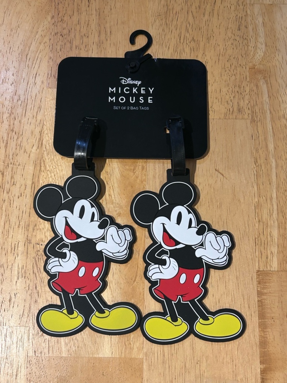 Set Of 2 Disney Mickey Mouse Silhouette Luggage Tags With ID Panel NWTS